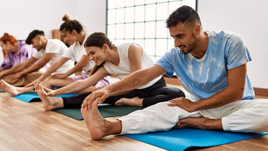 Students practicing Yoga