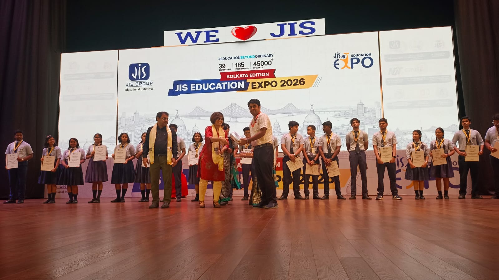 Felicitation of class X & XII Toppers by JIS Group at Dhono Dhanyo Auditorium