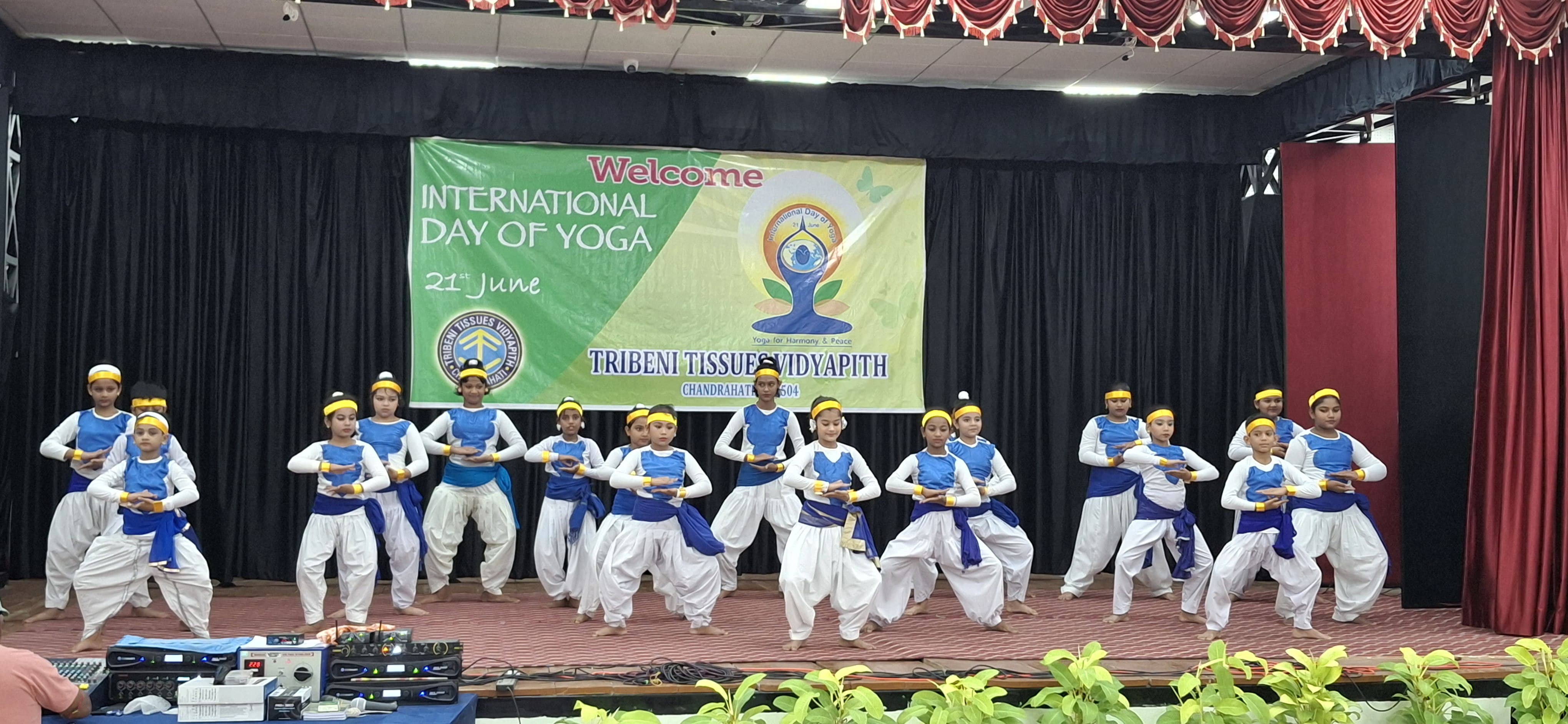 Students practicing Yoga
